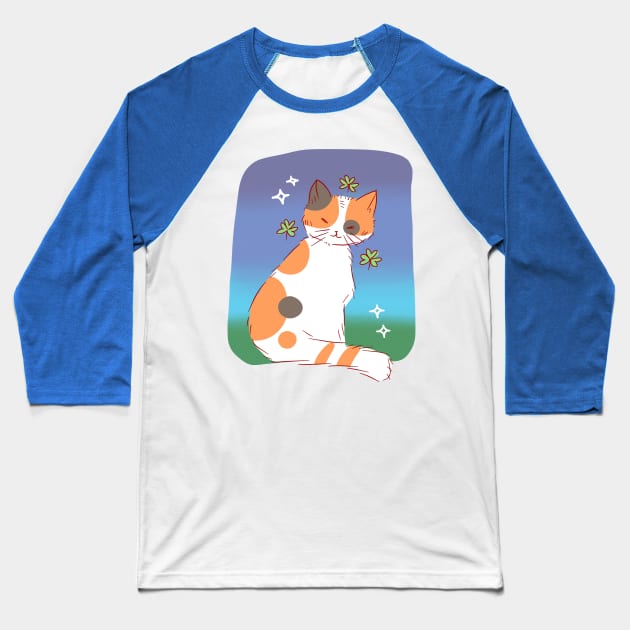 Lucky Calico Baseball T-Shirt by saradaboru